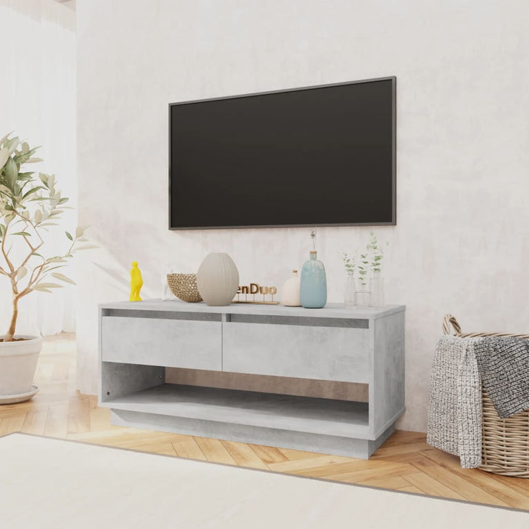 Tv-meubel 102x41x44 cm spaanplaat betongrijs MeubelReus