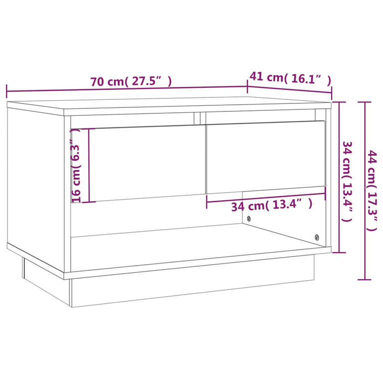 Tv-meubel 70x41x44 cm spaanplaat wit MeubelReus