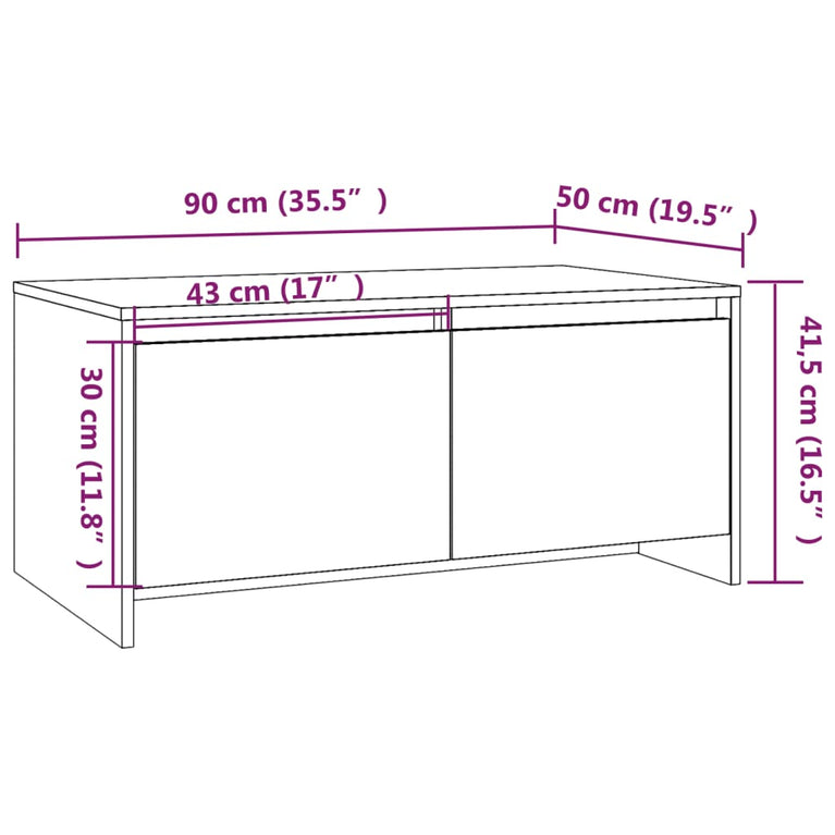 Salontafel 90x50x41,5 cm spaanplaat sonoma eikenkleurig MeubelReus