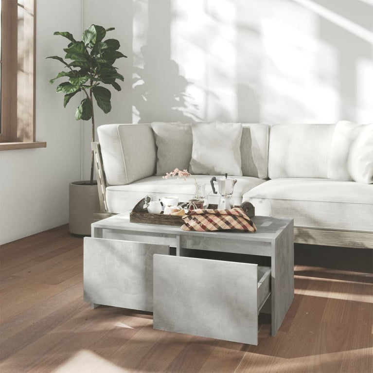 Salontafel 90x50x41,5 cm spaanplaat betongrijs MeubelReus