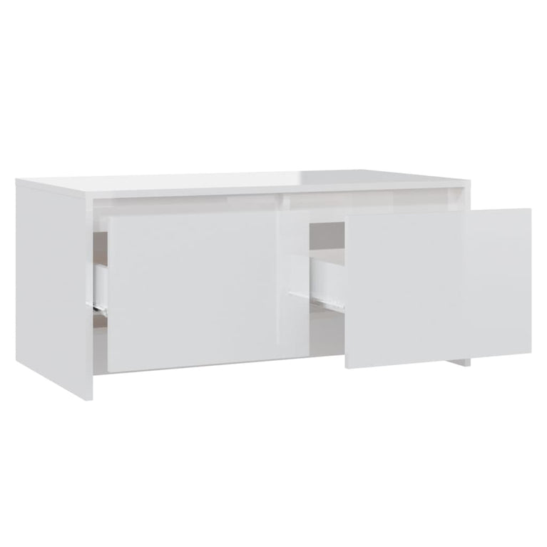 Salontafel 90x50x41,5 cm spaanplaat hoogglans wit MeubelReus