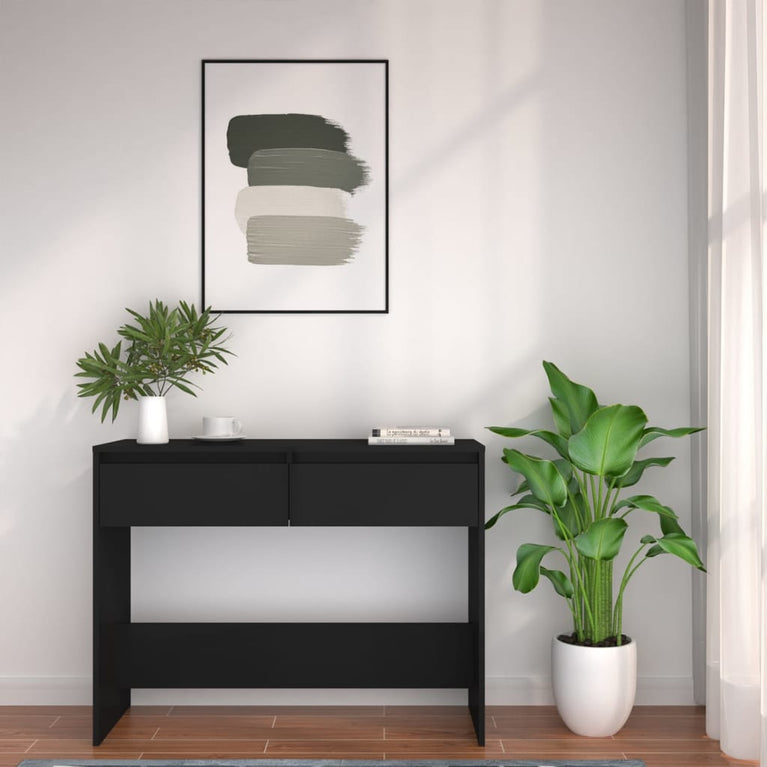 Wandtafel 100x35x76,5 spaanplaat zwart MeubelReus