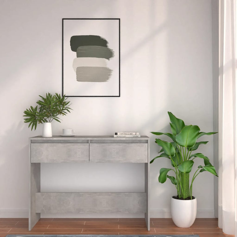 Wandmeubel 100x35x75,5 cm spaanplaat betongrijs MeubelReus