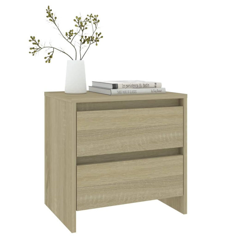 Nachtkastjes 2 st 45x34,5x44,5 xm spaanplaat sonoma eikenkleur MeubelReus