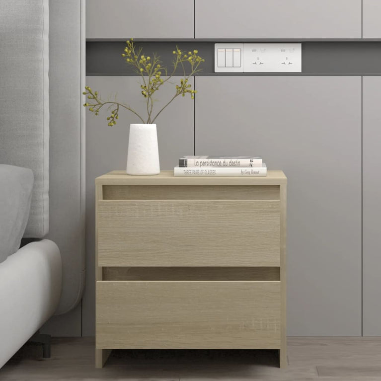 Nachtkastjes 2 st 45x34,5x44,5 xm spaanplaat sonoma eikenkleur MeubelReus