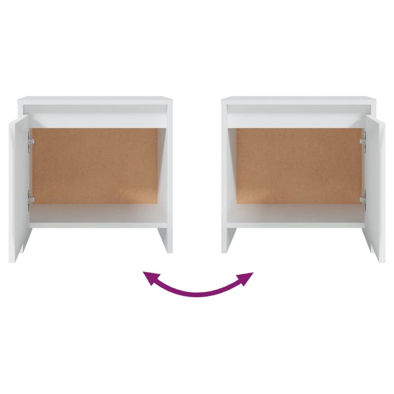 Nachtkastjes 2 st 45x34x44,5 cm spaanplaat wit MeubelReus