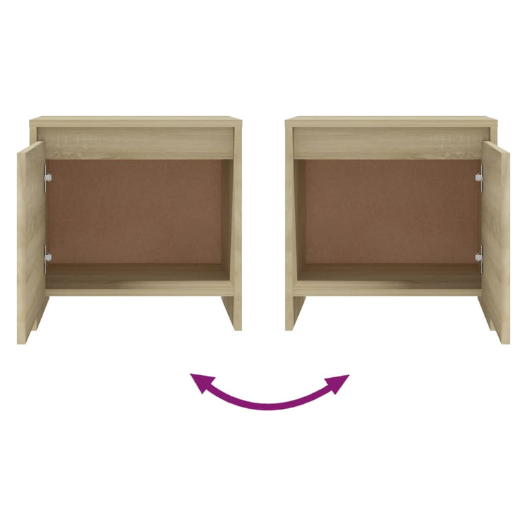 Nachtkastjes 2 st 45x34x44,5 cm spaanplaat sonoma eikenkleurig MeubelReus