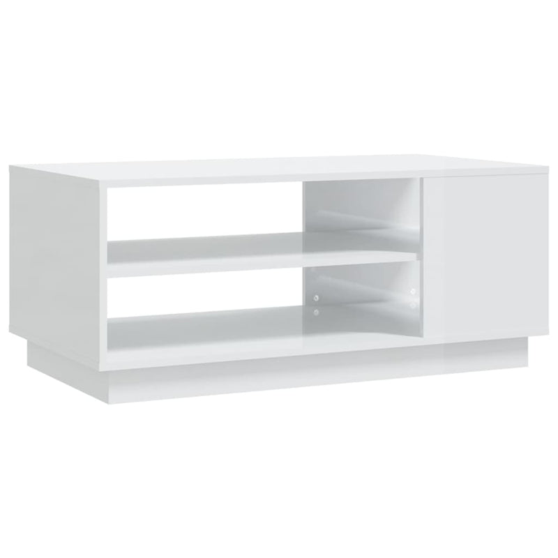 Salontafel 102x55x43 cm spaanplaat hoogglans wit MeubelReus