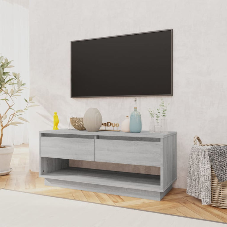 Tv-meubel 102x41x44 cm spaanplaat grijs sonoma eikenkleurig MeubelReus