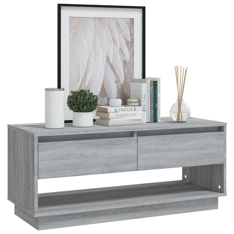 Tv-meubel 102x41x44 cm spaanplaat grijs sonoma eikenkleurig MeubelReus