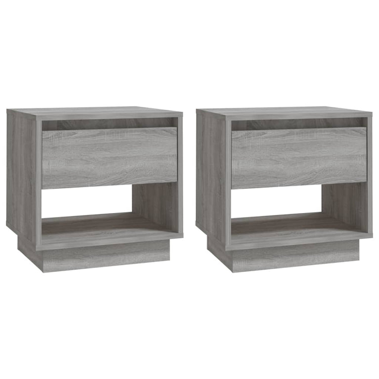 Nachtkastjes 2 st 45x34x44 cm spaanplaat grijs sonoma eiken MeubelReus