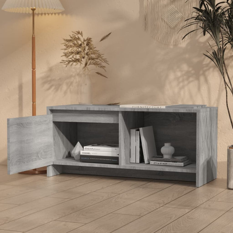 Tv-meubel 90x35x40 cm spaanplaat grijs sonoma eikenkleurig