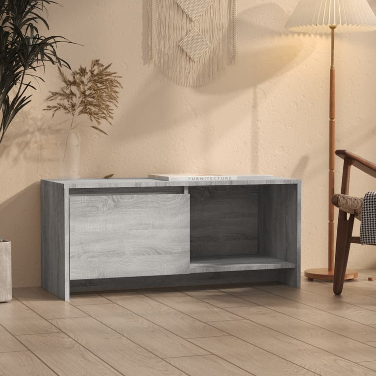 Tv-meubel 90x35x40 cm spaanplaat grijs sonoma eikenkleurig