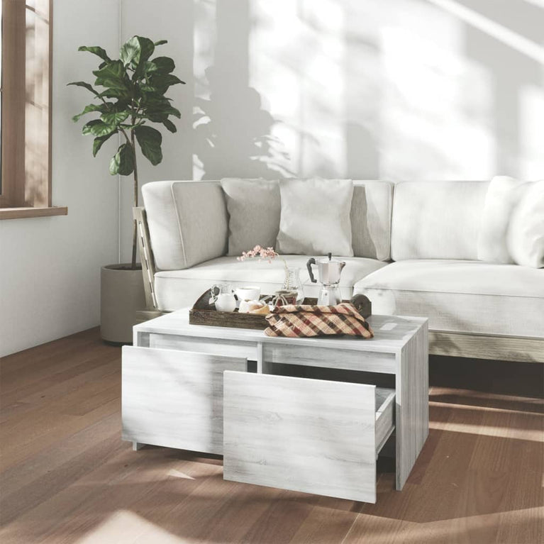 Salontafel 90x50x41,5 cm spaanplaat grijs sonoma eikenkleurig MeubelReus