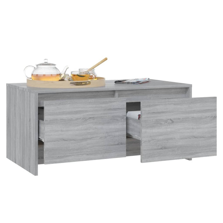Salontafel 90x50x41,5 cm spaanplaat grijs sonoma eikenkleurig MeubelReus