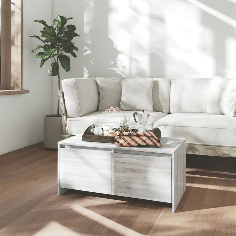 Salontafel 90x50x41,5 cm spaanplaat grijs sonoma eikenkleurig MeubelReus