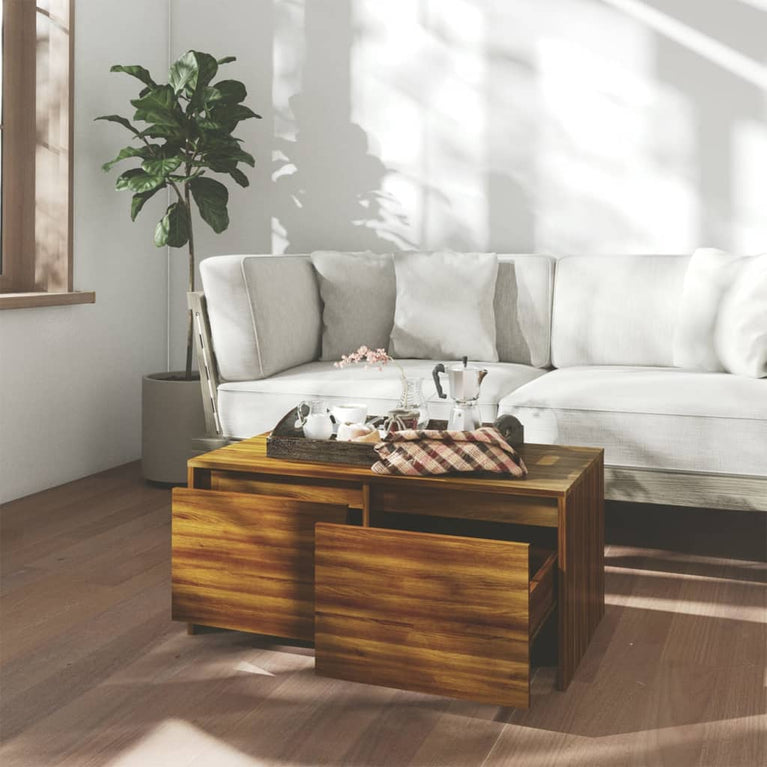 Salontafel 90x50x41,5 cm spaanplaat bruineikenkleurig MeubelReus
