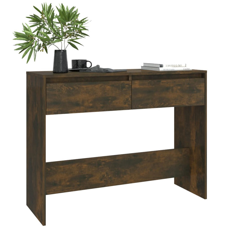 Wandtafel 100x35x76,5 cm spaanplaat gerookt eikenkleurig MeubelReus
