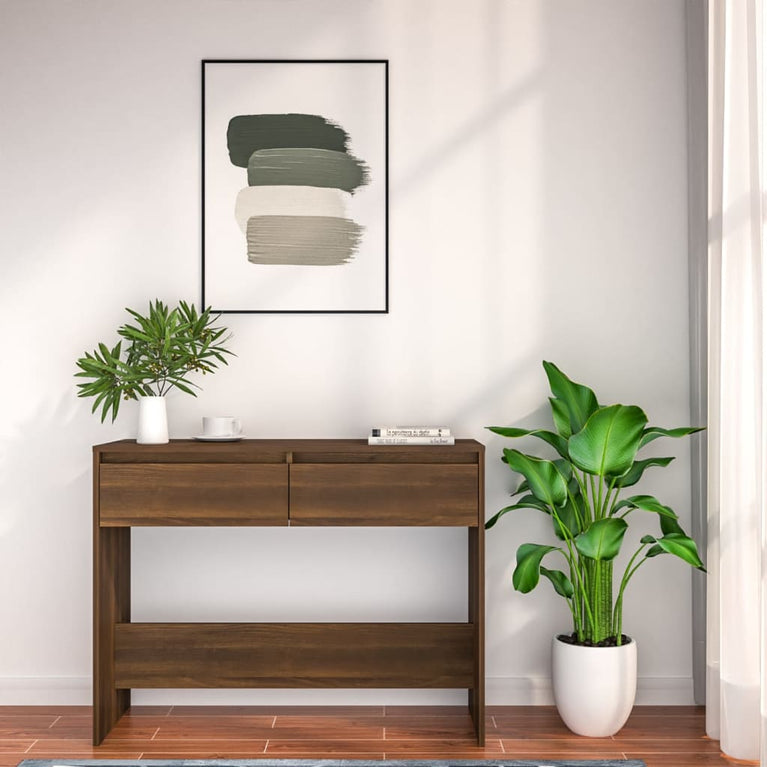 Wandtafel 100x35x76,5 spaanplaat bruineikenkleurig MeubelReus