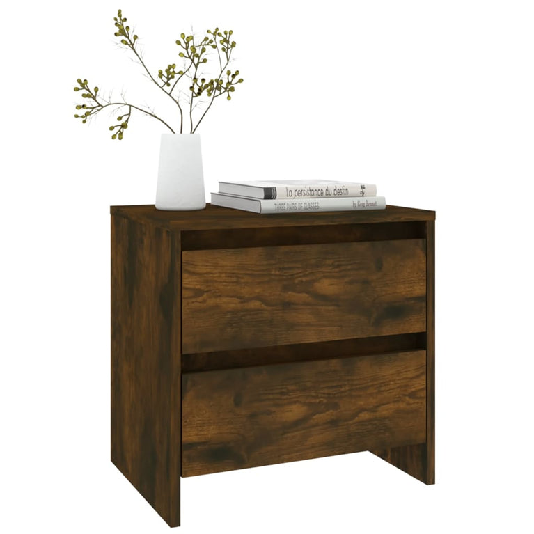 Nachtkastjes 2 st 45x34,5x44,5 cm spaanplaat gerookt eikenkleur MeubelReus