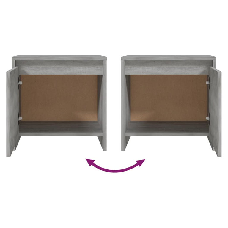 Nachtkastjes 2 st 45x34x44,5 cm spaanplaat grijs sonoma eiken MeubelReus