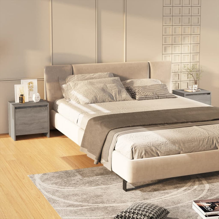 Nachtkastjes 2 st 45x34x44,5 cm spaanplaat grijs sonoma eiken MeubelReus