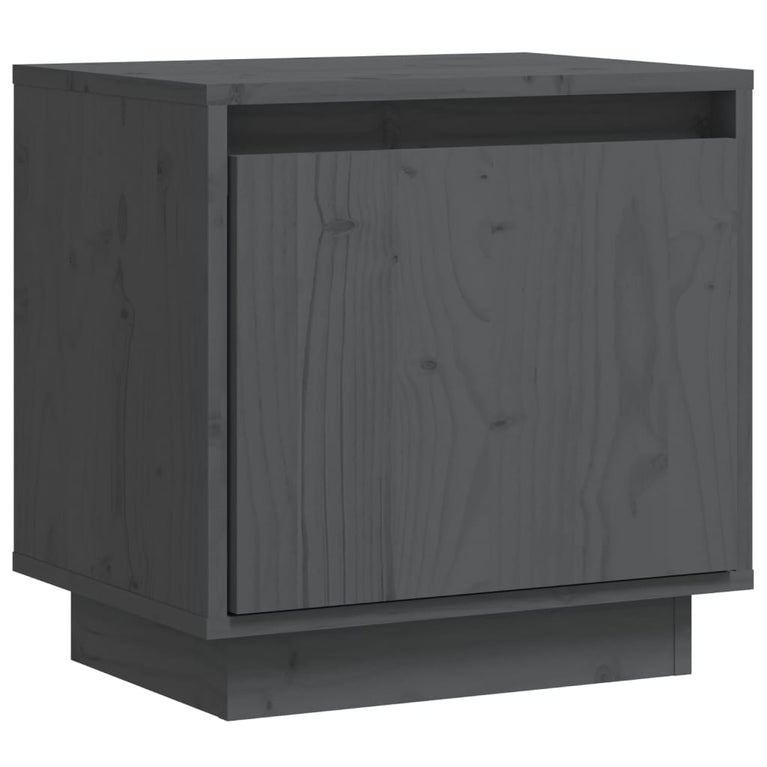 Nachtkastje 40x30x40 cm massief grenenhout grijs MeubelReus