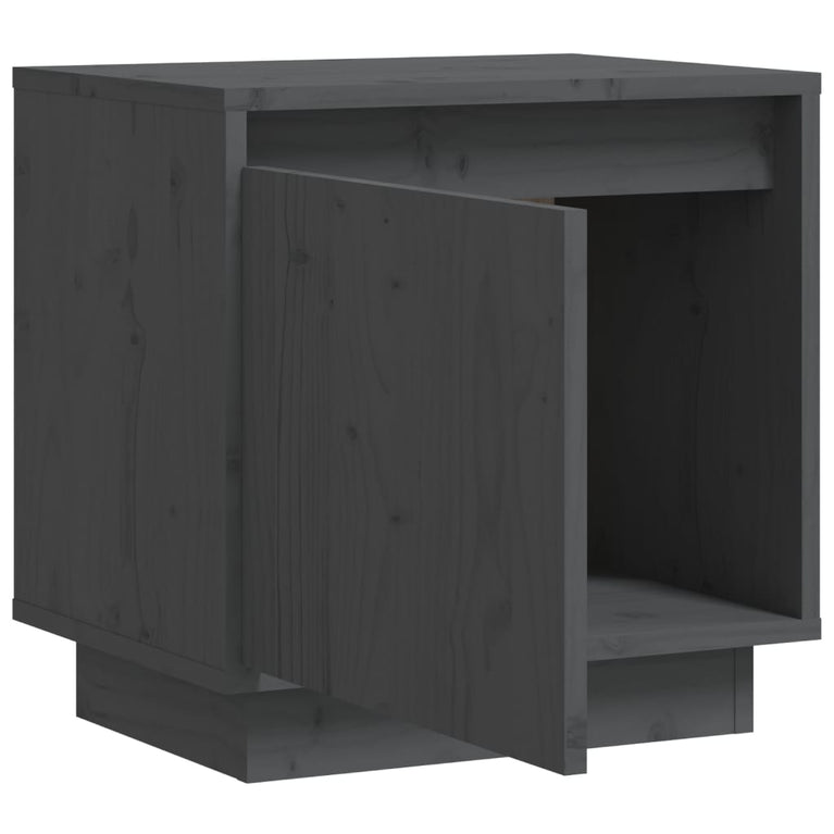 Nachtkastje 40x30x40 cm massief grenenhout grijs MeubelReus