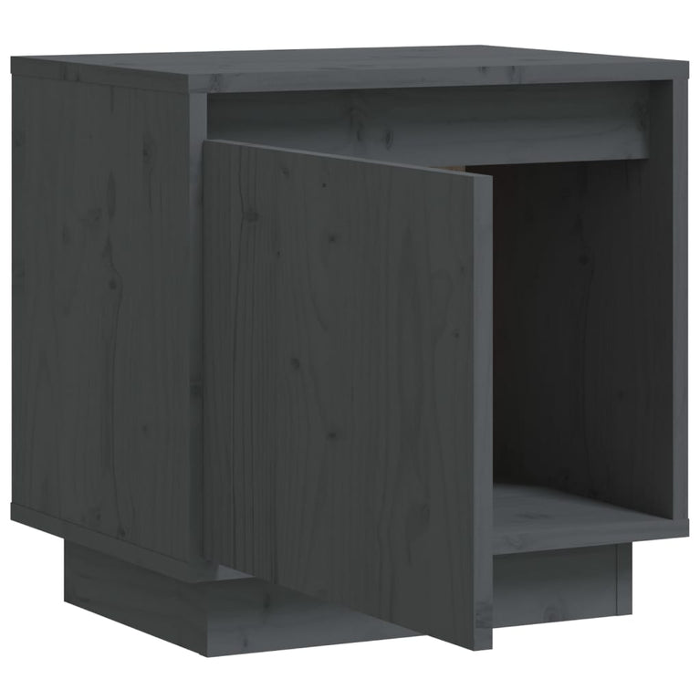 Nachtkastjes 2 st 40x30x40 cm massief grenenhout grijs MeubelReus