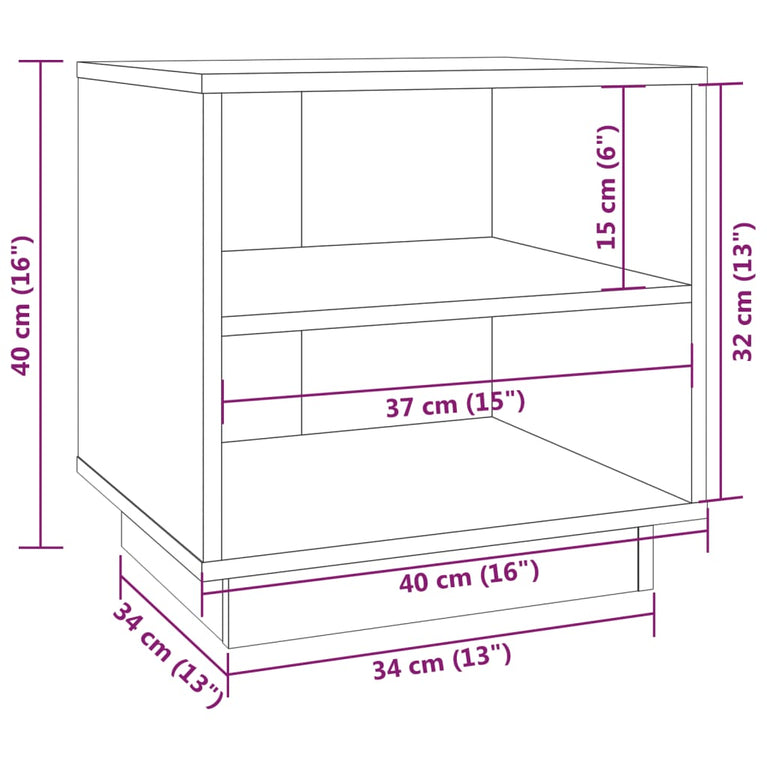 Nachtkastjes 2 st 40x34x40 cm massief grenenhout MeubelReus
