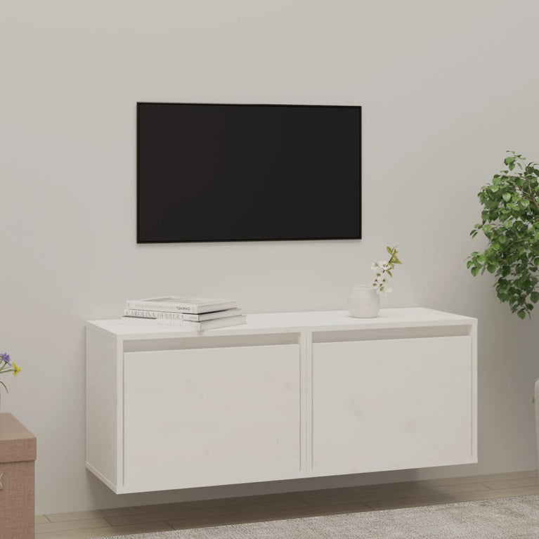 Wandkasten 2 st 45x30x35 cm massief grenenhout wit MeubelReus