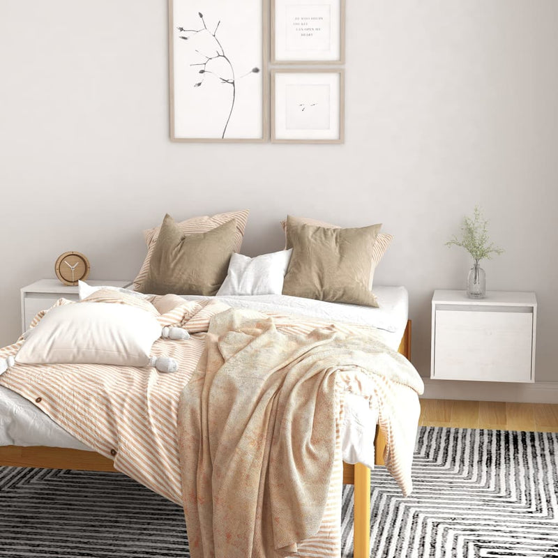 Wandkasten 2 st 45x30x35 cm massief grenenhout wit MeubelReus