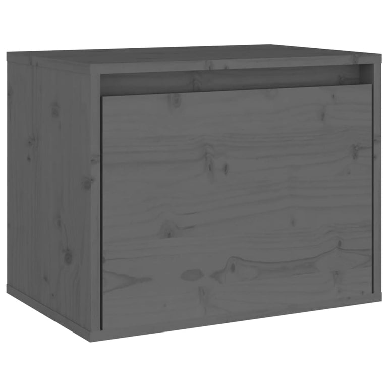 Wandkast 45x30x35 cm massief grenenhout grijs MeubelReus
