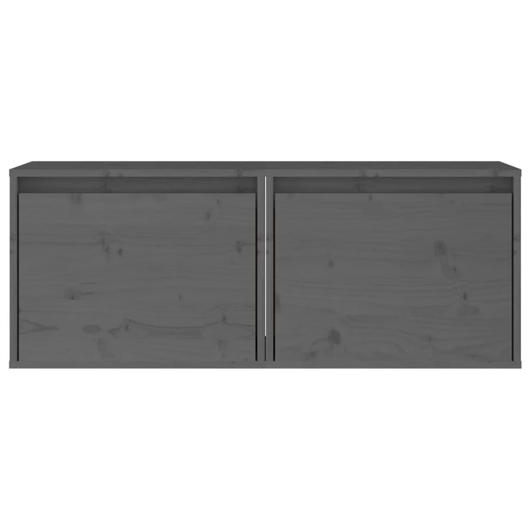Wandkasten 2 st 45x30x35 cm massief grenenhout grijs MeubelReus