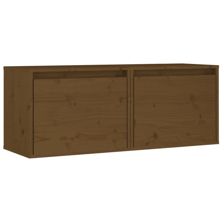 Wandkasten 2 st 45x30x35 cm massief grenenhout honingbruin MeubelReus