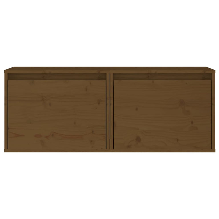 Wandkasten 2 st 45x30x35 cm massief grenenhout honingbruin MeubelReus