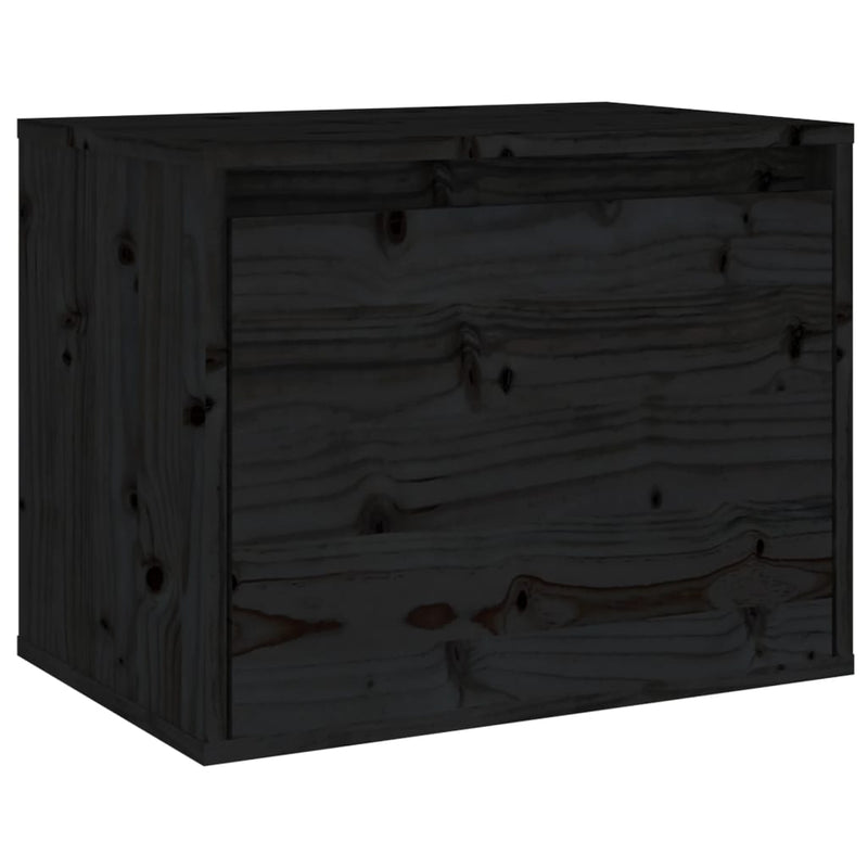 Wandkast 45x30x35 cm massief grenenhout zwart MeubelReus