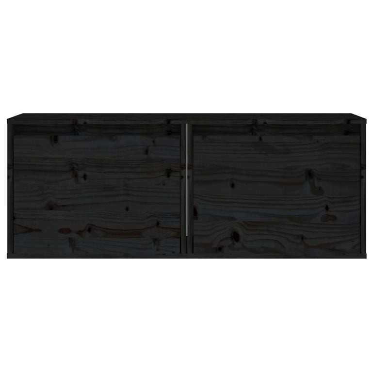 Wandkasten 2 st 45x30x35 cm massief grenenhout zwart MeubelReus