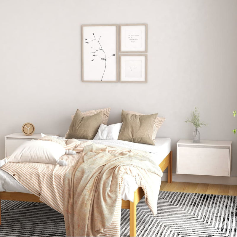 Wandkasten 2 st 60x30x35 cm massief grenenhout wit MeubelReus