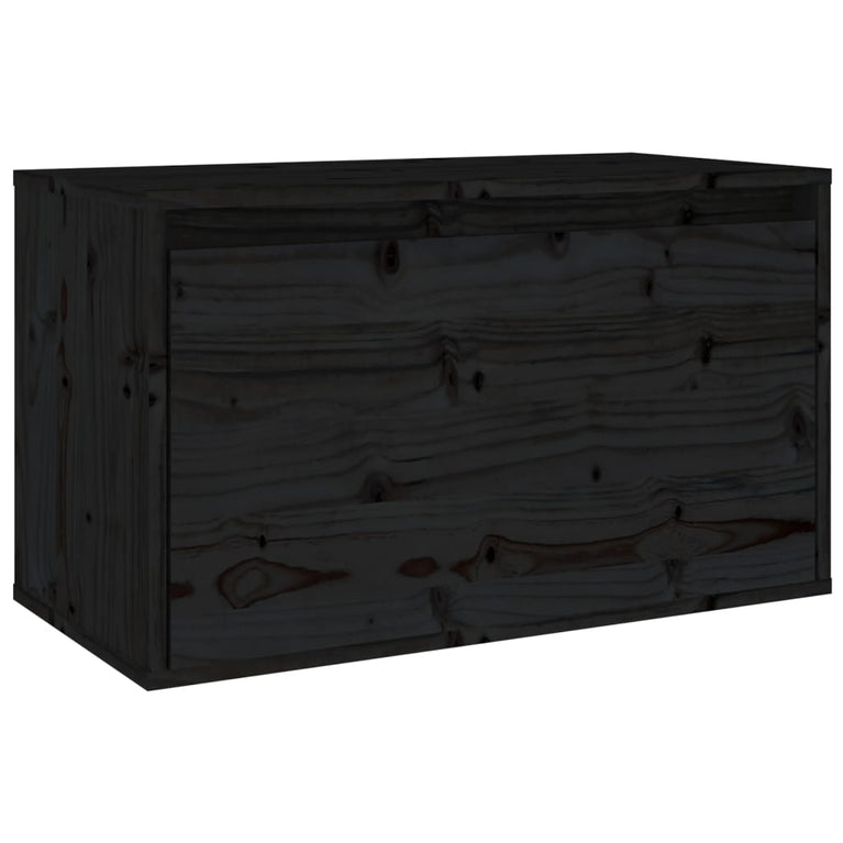 Wandkast 60x30x35 cm massief grenenhout zwart MeubelReus