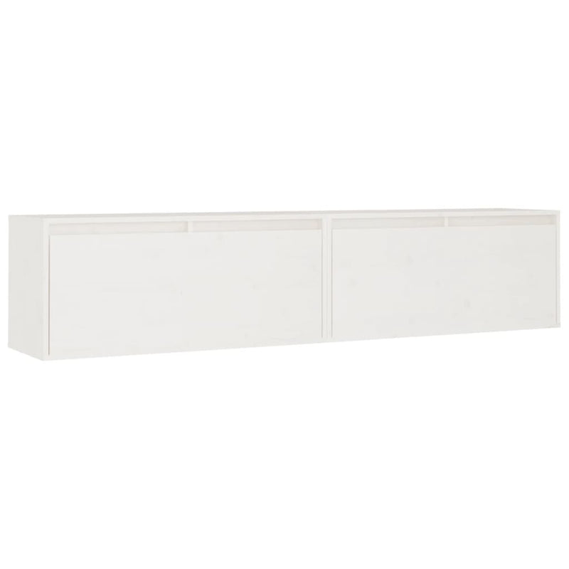 Wandkasten 2 st 80x30x35 cm massief grenenhout wit MeubelReus