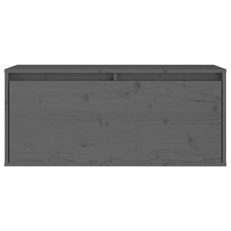 Wandkast 80x30x35 cm massief grenenhout grijs MeubelReus