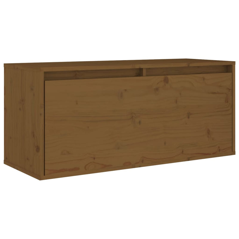 Wandkast 80x30x35 cm massief grenenhout honingbruin MeubelReus