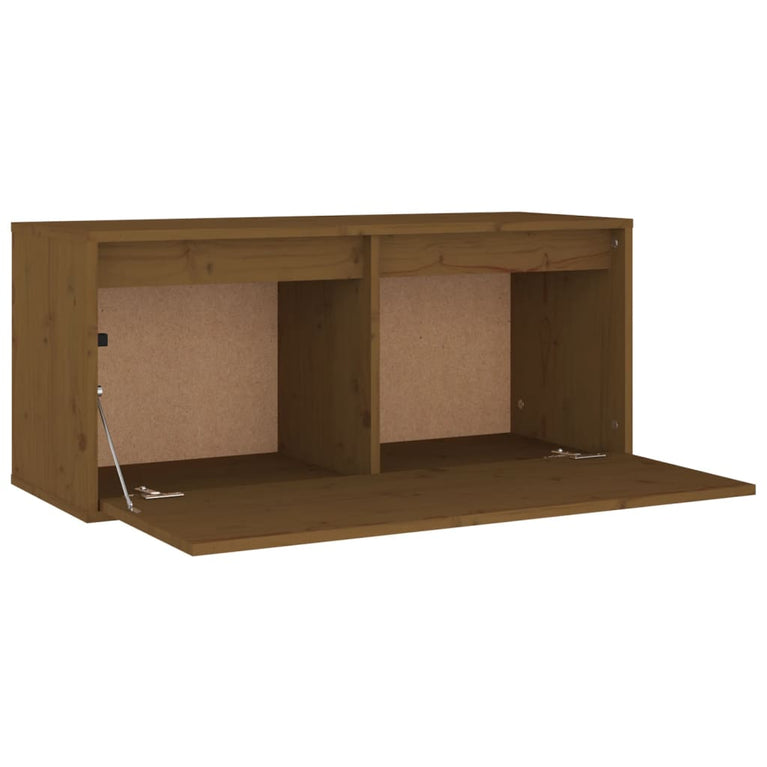 Wandkast 80x30x35 cm massief grenenhout honingbruin MeubelReus