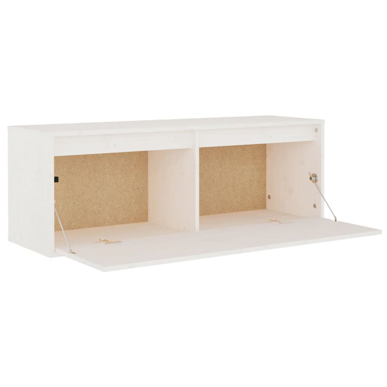 Wandkast 100x30x35 cm massief grenenhout wit MeubelReus