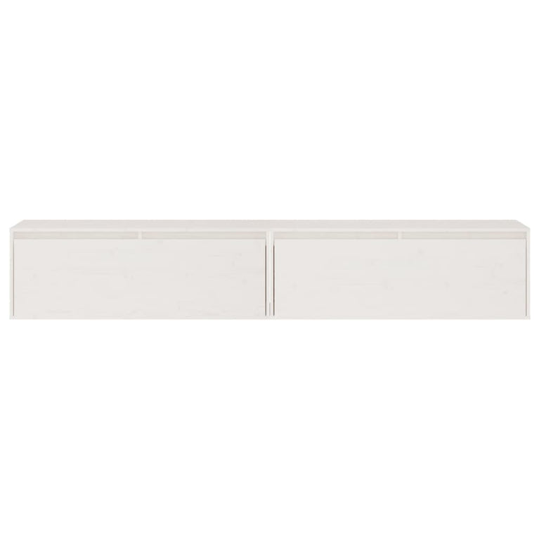 Wandkasten 2 st 100x30x35 cm massief grenenhout wit MeubelReus