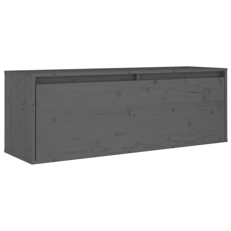 Wandkast 100x30x35 cm massief grenenhout grijs MeubelReus