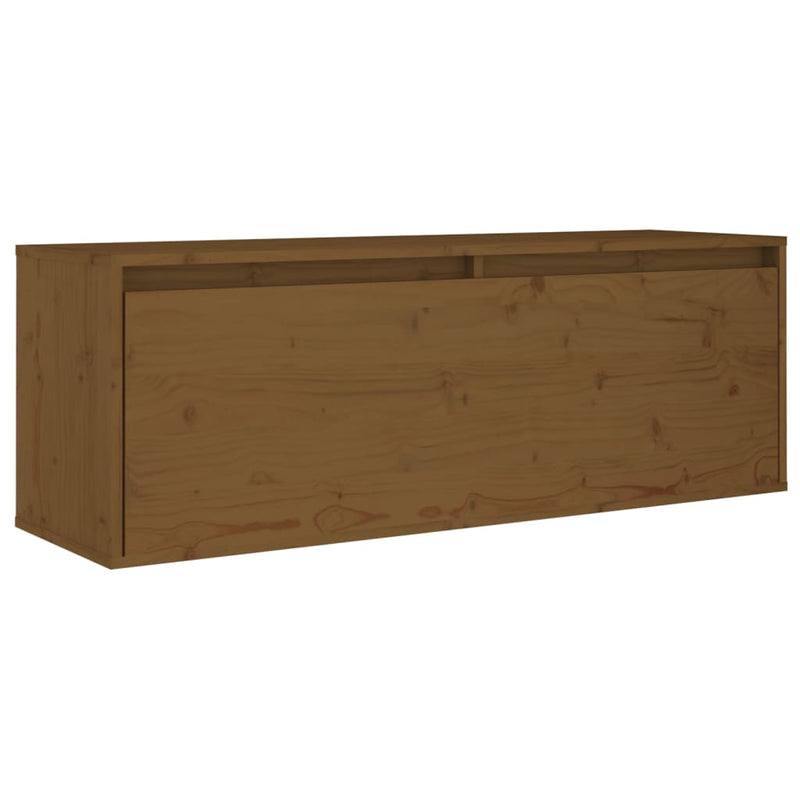 Wandkast 100x30x35 cm massief grenenhout honingbruin MeubelReus