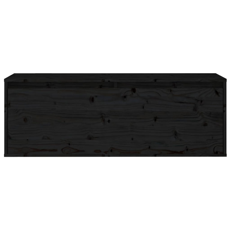 Wandkast 100x30x35 cm massief grenenhout zwart MeubelReus