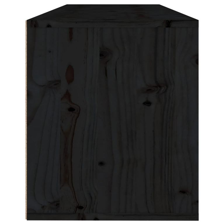 Wandkast 100x30x35 cm massief grenenhout zwart MeubelReus